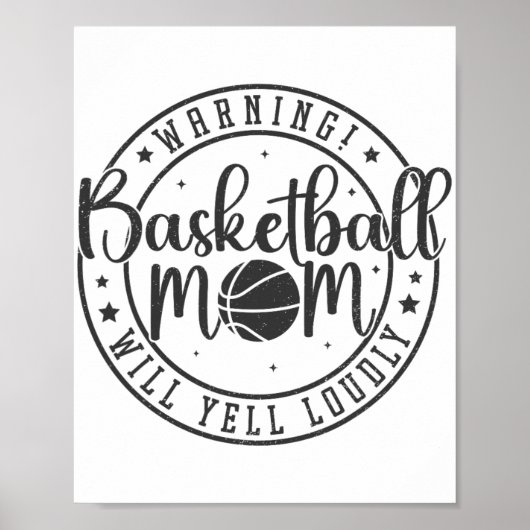 Basketbal Moeder zal schreeuwen luid Moederdag 1 Poster (Voorkant)