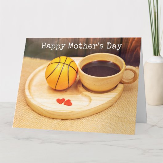 Basketbal Moederdag met kop koffie voor mama Kaart (Voorkant)