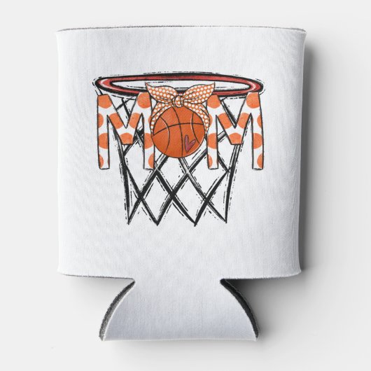 Basketbal Mom Hoop Hoofdband Custom Blikjeskoeler (Voorkant)