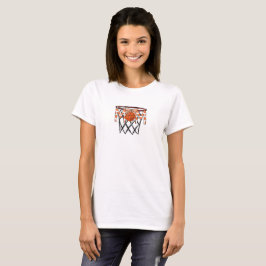 Basketbal Mom Hoop Sinaasappel Polka Dot Custom T-shirt