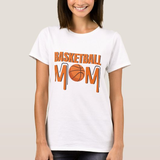 Basketbal Mom Hoops Sportfan T-shirt (Voorkant)