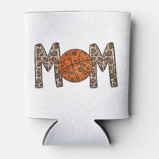 Basketbal Mom Leopard Blikjeskoeler (Voorkant)
