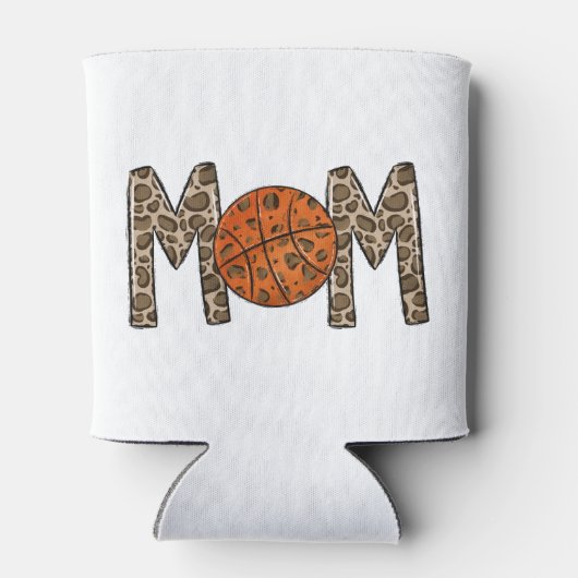 Basketbal Mom Leopard Blikjeskoeler (Achterkant)
