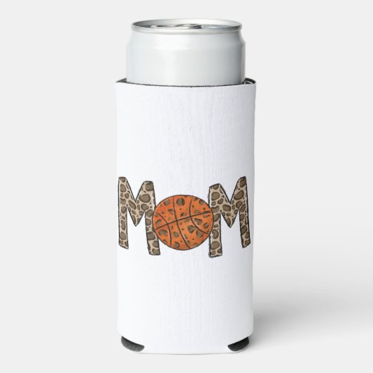 Basketbal Mom Leopard Seltzer Blikjeskoeler (Seltzer Achterkant)