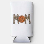Basketbal Mom Leopard Seltzer Blikjeskoeler (Voorkant)