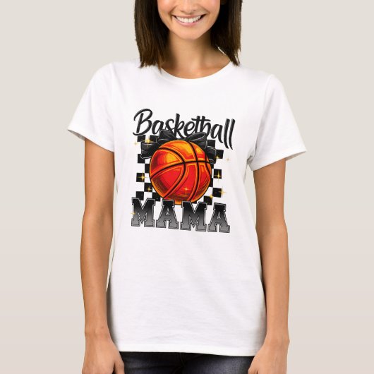 Basketbal Mom Shirt met Bow Graphic - Sport moeder (Voorkant)