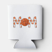 Basketbal Mom Sinaasappel Polka Dot Blikjeskoeler (Achterkant)