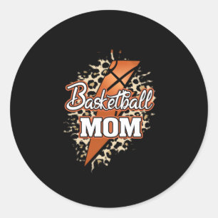 Basketbal Mom Tiger Thunder Bolt Ronde Sticker