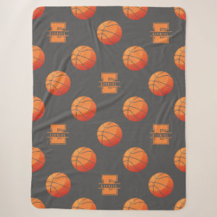 Basketbal Monogram Naam Deken - Letter E
