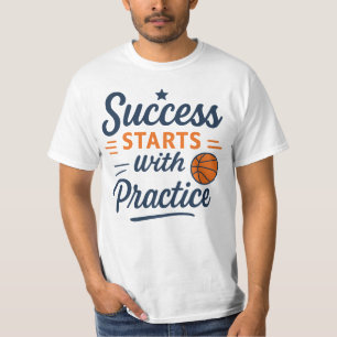 Basketbal Motivatie Citaten Praktijk Succes T-shirt