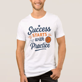 Basketbal Motivatie Citaten Praktijk Succes Tri-Blend Shirt