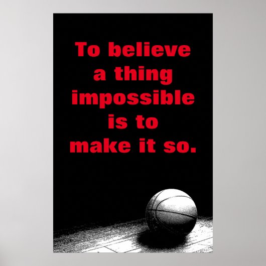 Basketbal Motivatie Inspirerend geloof Poster (Voorkant)
