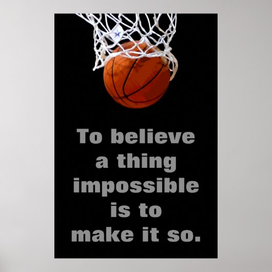 Basketbal Motivatie Inspirerend prestatie Poster (Voorkant)