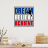 Basketbal Motivatie kunstdroom Believe te bereiken Poster (Keuken)