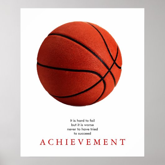 Basketbal Motivatie Uniek Poster Print (Voorkant)