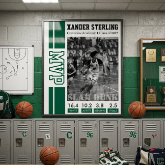 Basketbal MVP Speler Foto Poster