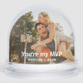 Basketbal MVP Sport Romantisch Paar Foto Custom Sneeuwbol (Voorkant)