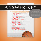 Basketbal Naam Dat Lied Baby Shower Spel Notitieblok