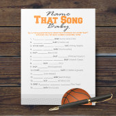 Basketbal Naam Dat Lied Baby Shower Spel Notitieblok