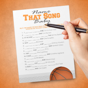 Basketbal Naam Dat Lied Baby Shower Spel Notitieblok