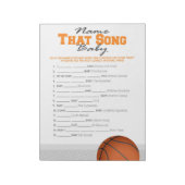 Basketbal Naam dat Song Baby shower spel Notitieblok (Linkerzijde)