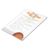 Basketbal Naam dat Song Baby shower spel Notitieblok (Schuin)
