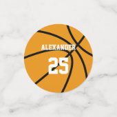 Basketbal | Naam en nummer Confetti (Kleine voorkant)