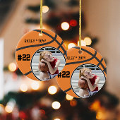 Basketbal Naam Jersey Nummer Foto Keepsake Keramisch Ornament