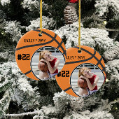 Basketbal Naam Jersey Nummer Foto Keepsake Keramisch Ornament