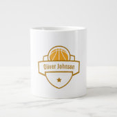 Basketbal Naam Papa Gift Grote Koffiekop (Voorkant)