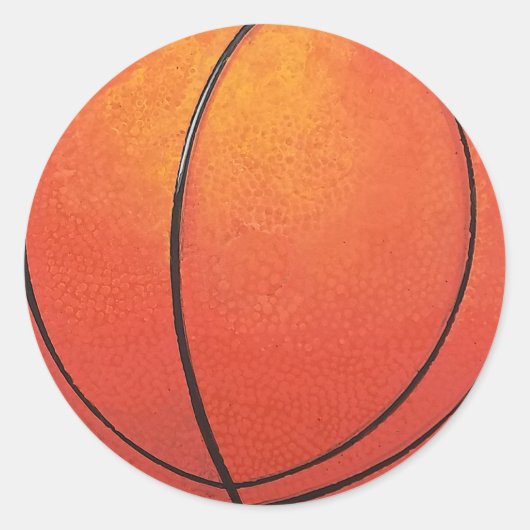Basketbal nieuwe bouncy ronde sticker (Voorkant)