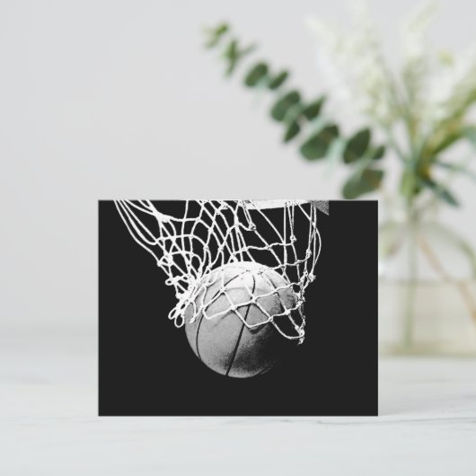 Basketbal nodigt uit kaart (Staand voorkant)