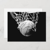 Basketbal nodigt uit kaart (Voorkant / Achterkant)