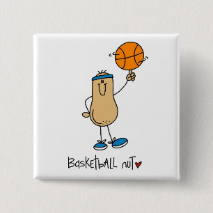 Basketbal Noot T-shirts en Cadeaus Vierkante Button 5,1 Cm
