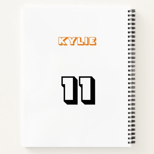 Basketbal Notitieboek met Naam & Jersey # (Achterkant)