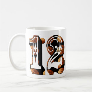 Basketbal Nummer 12 Afbeelding Logo, Koffiemok