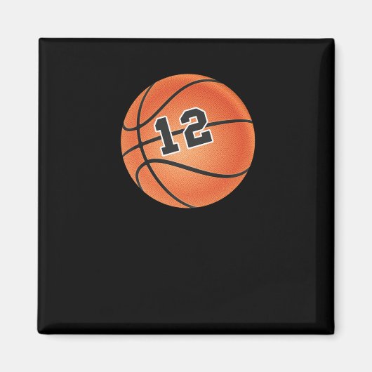 Basketbal nummer 12 magneet (Voorkant)