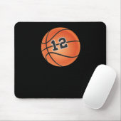 Basketbal nummer 12 muismat (Met muis)