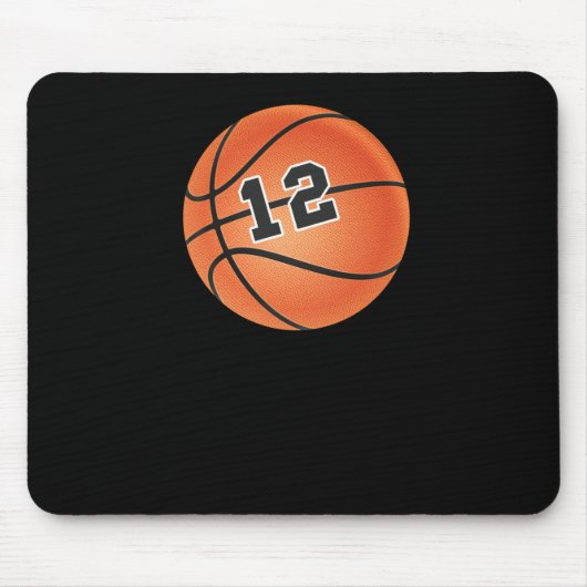 Basketbal nummer 12 muismat (Voorkant)