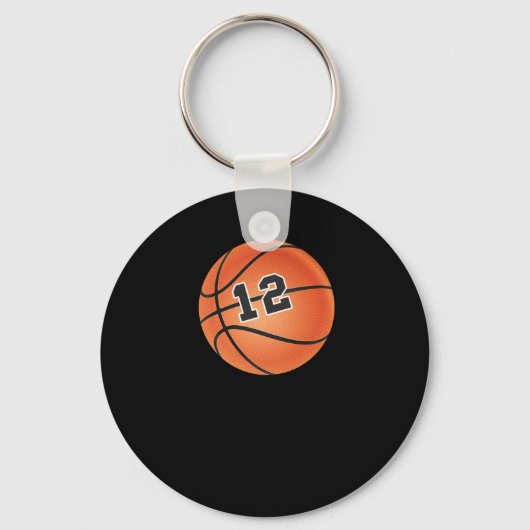 Basketbal nummer 12 sleutelhanger (Voorkant)