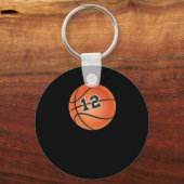 Basketbal nummer 12 sleutelhanger (Voorkant)