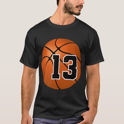 Basketbal nummer 13 t-shirt (Voorkant)