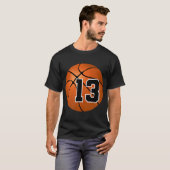 Basketbal nummer 13 t-shirt (Voorkant volledig)