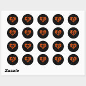 Basketbal nummer 21 Jersey Grappig Basketbal Hart Ronde Sticker (Vel)