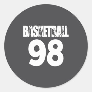 Basketbal Nummer 98 Mijn Favoriete Basketbalspeler Ronde Sticker