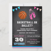 Basketbal of Ballet Gender Reveal Party Kaart (Voorkant)