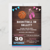 Basketbal of Ballet Gender Reveal Party Kaart (Voorkant)