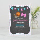 Basketbal of Bows onthullen genderuitnodiging Kaart (Staand voorkant)