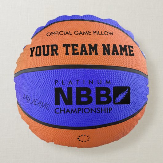 BASKETBAL OFFICIËLE SPEL PILLOW Blue D Original Rond Kussen (Voorkant)