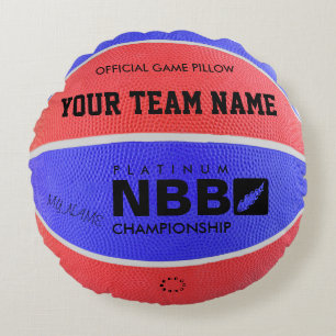 BASKETBAL OFFICIËLE SPEL PILLOW Blue D Red Wal Rond Kussen